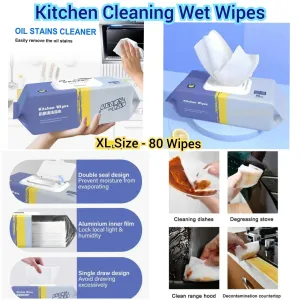 3098 Kitchen Cleaning Wet Wipes- XL size – 80 Wipes