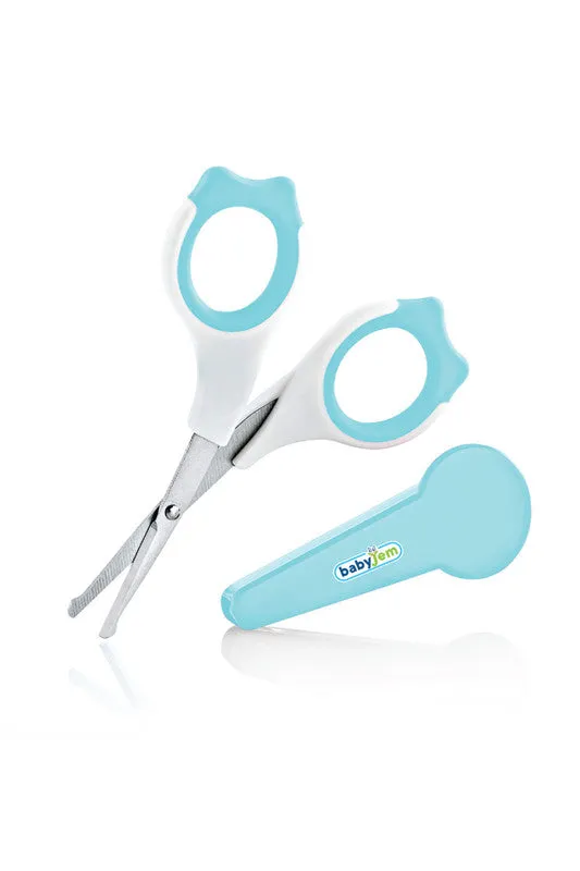 Babyjem 2-Piece Nail Scissors with Case Set for Babies, Newborn, Blue, 0 Months 