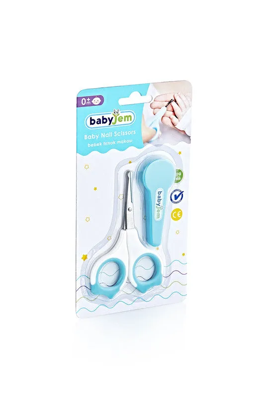 Babyjem 2-Piece Nail Scissors with Case Set for Babies, Newborn, Blue, 0 Months 