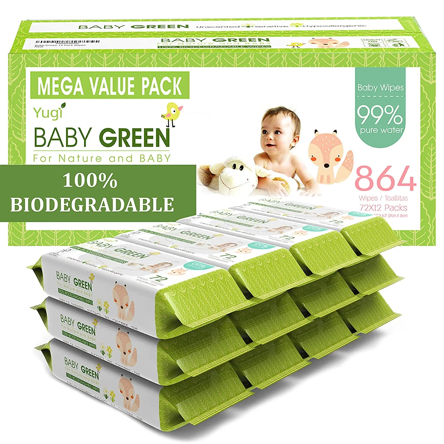 Biodegradable Baby Wipes Unscented