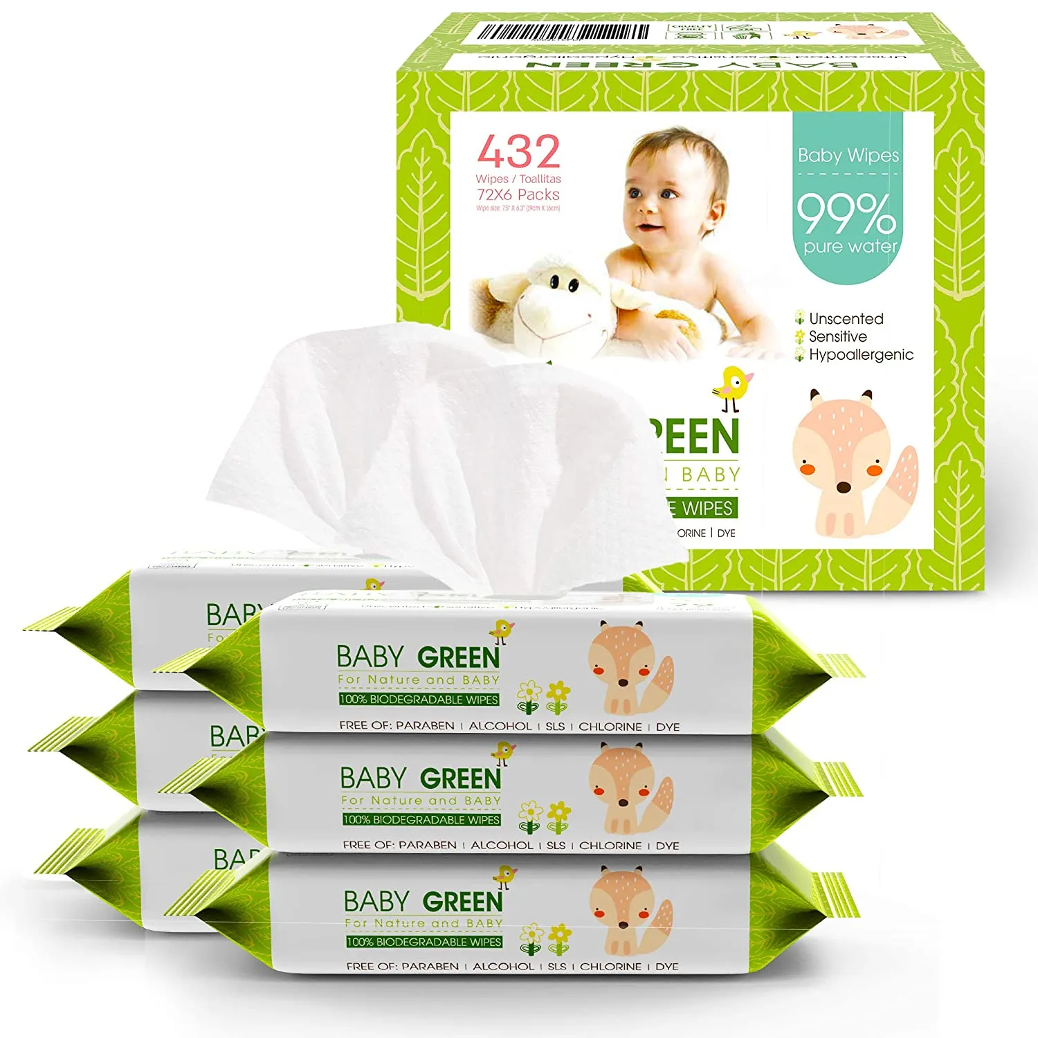 Biodegradable Baby Wipes Unscented