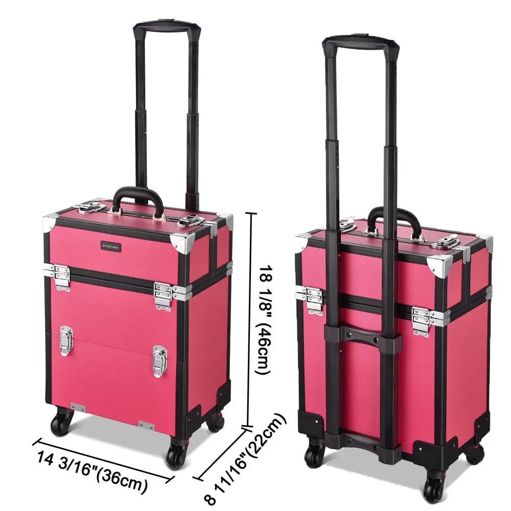 Byootique Makeup Case on Wheels with Drawers Lockable