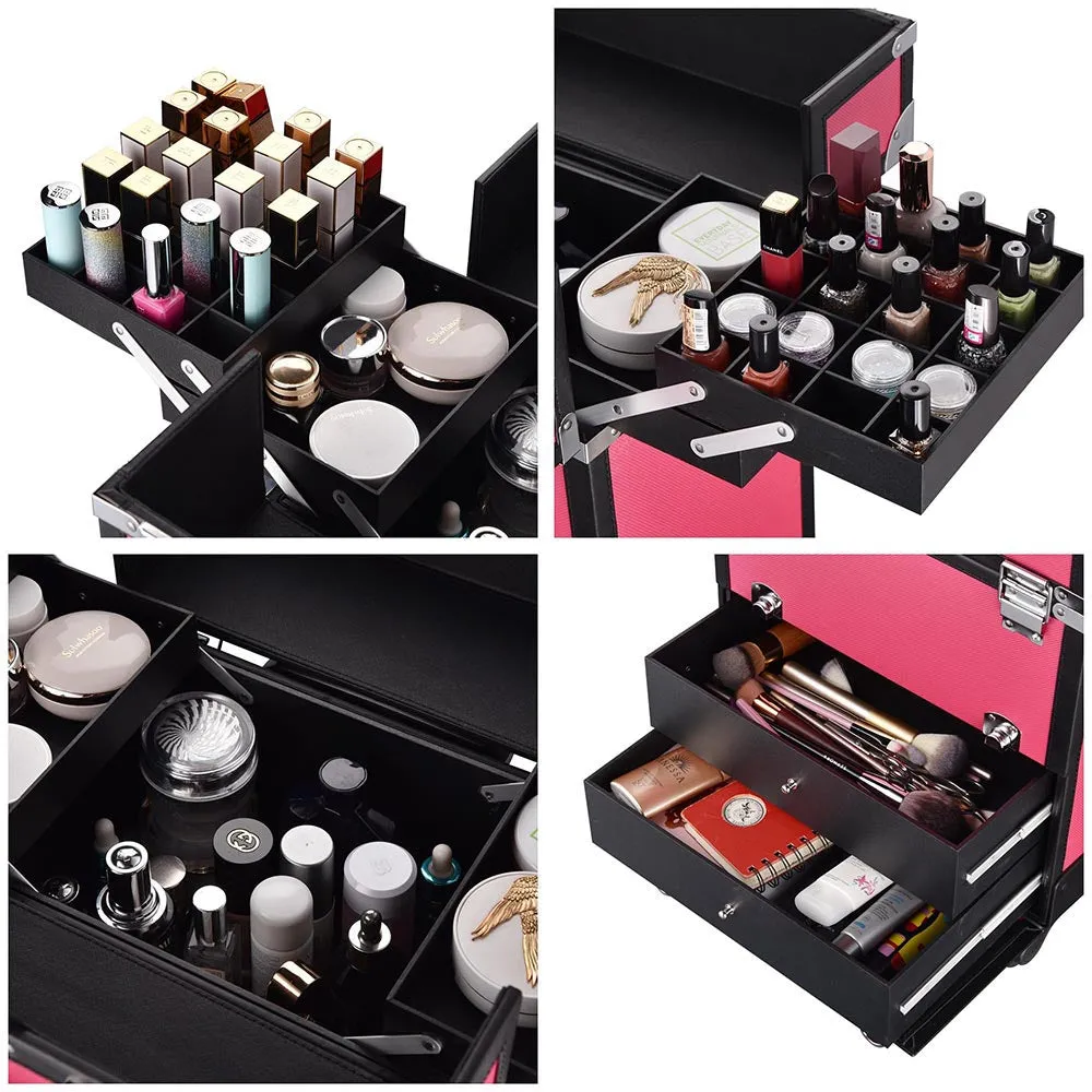 Byootique Makeup Case on Wheels with Drawers Lockable