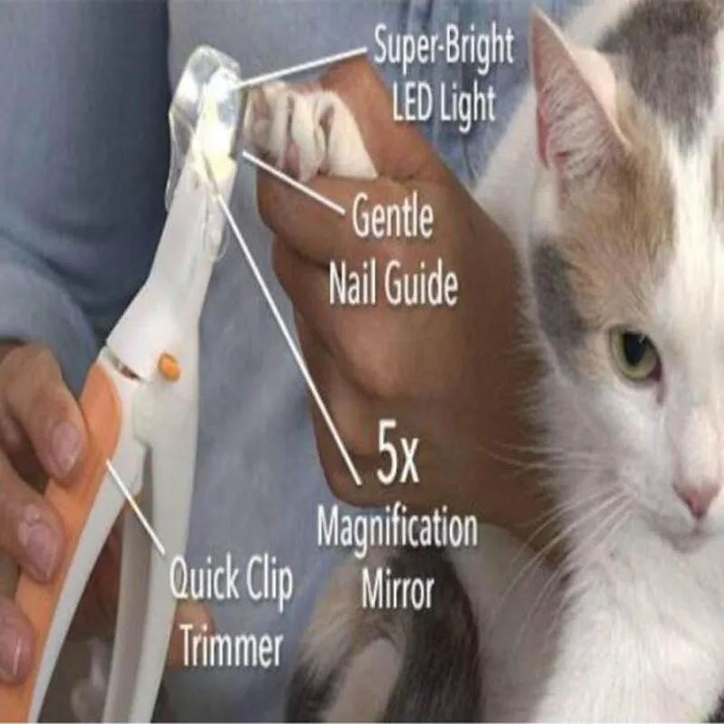 Cat and Dog Nail Clippers with LED Light - Pet Nail Clipper