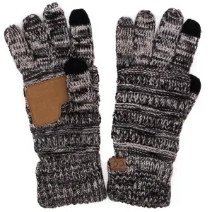 C.C G816 - Unisex Cable Knit Winter Warm Anti-Slip Three-Toned Touchscreen Texting Gloves