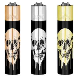 Clipper Metal - Dripping Skull - Metallic Black Lighter