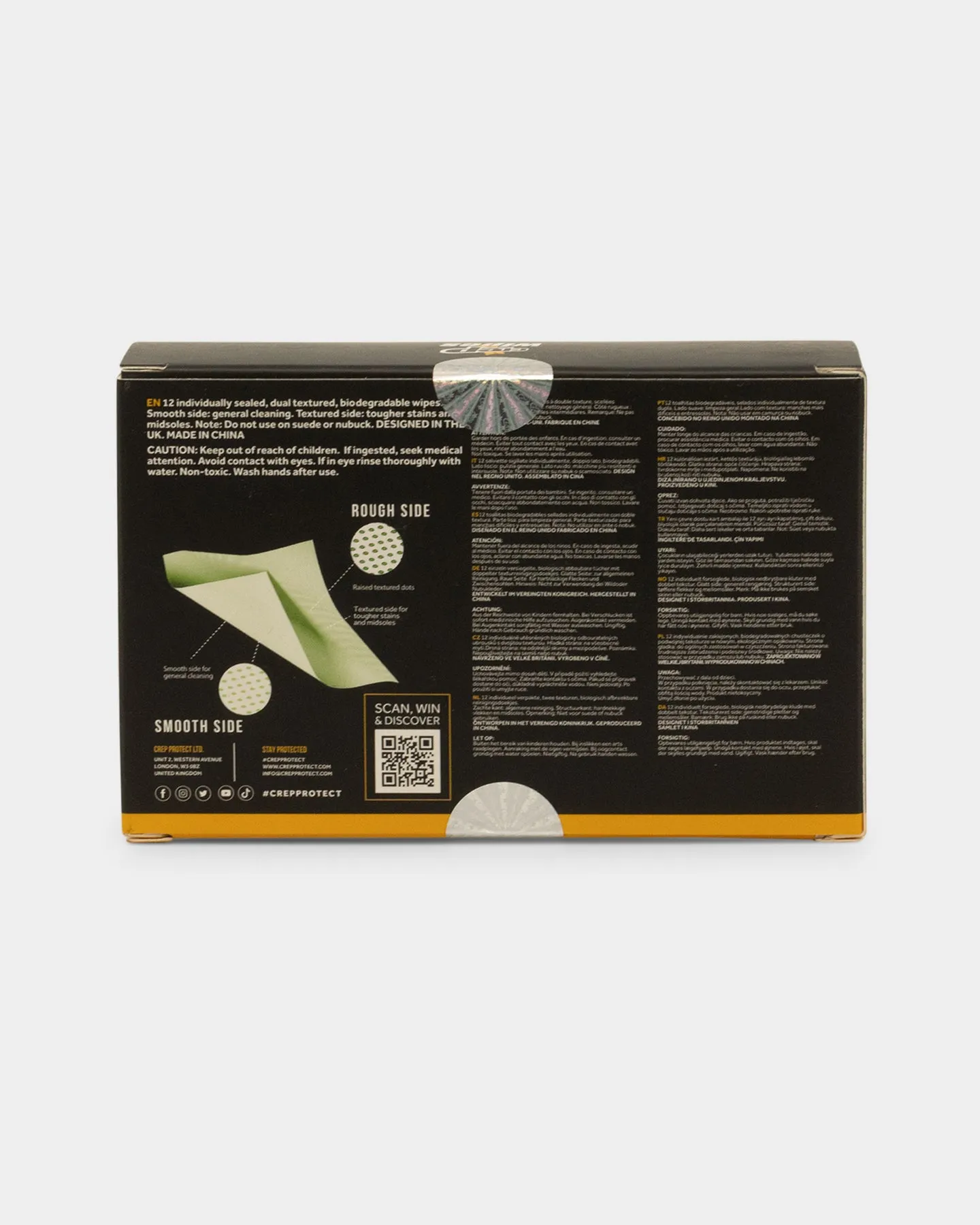 Crep Shoe Cleaning Wipes Biodegradable Black