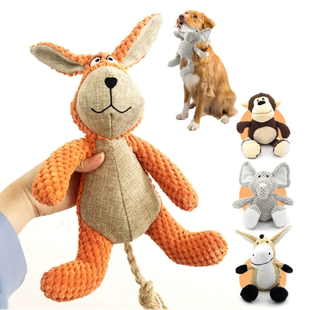 Cute Durable Squeaky Plush Animals Dog Chew Toys