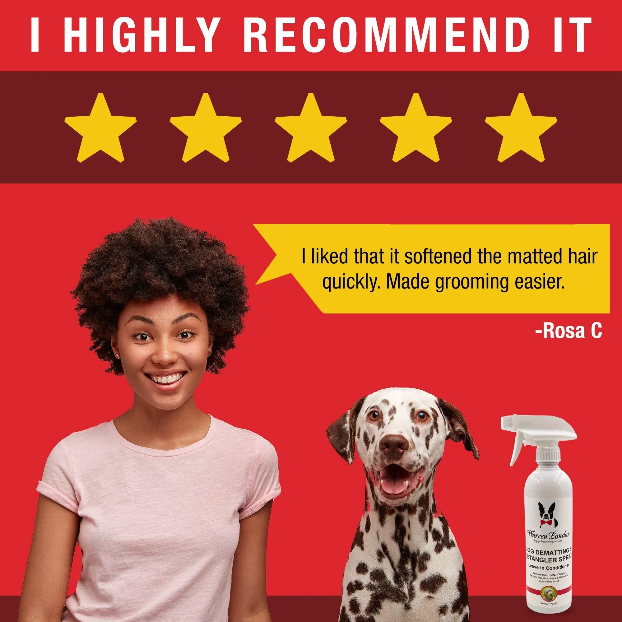 Dog De-matting and Detangler Spray - Leave-In Conditioner