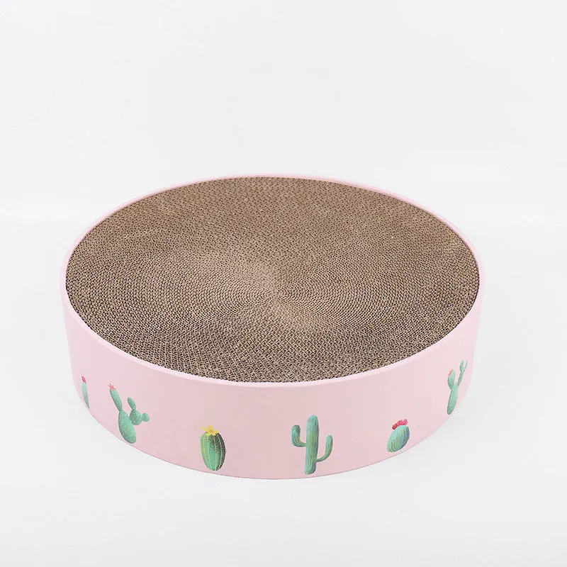 Durable Round Cat Scratch Board Bed and Toy