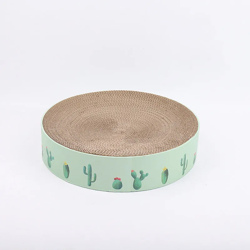 Durable Round Cat Scratch Board Bed and Toy