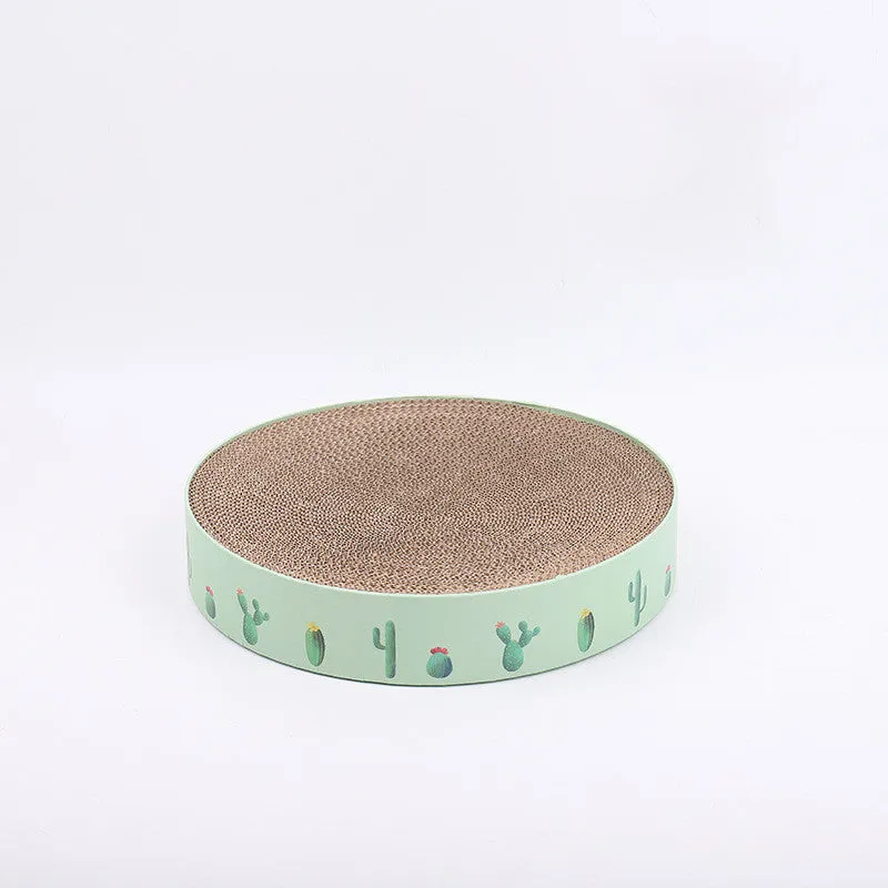 Durable Round Cat Scratch Board Bed and Toy