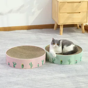 Durable Round Cat Scratch Board Bed and Toy