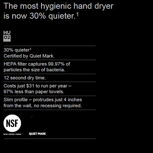 DYSON® Airblade™ AB12 V Series Hand Dryer in White **DISCONTINUED** No Longer Available; Replaced by the DYSON HU02 V (SKU #307173-01 / 307171-01)