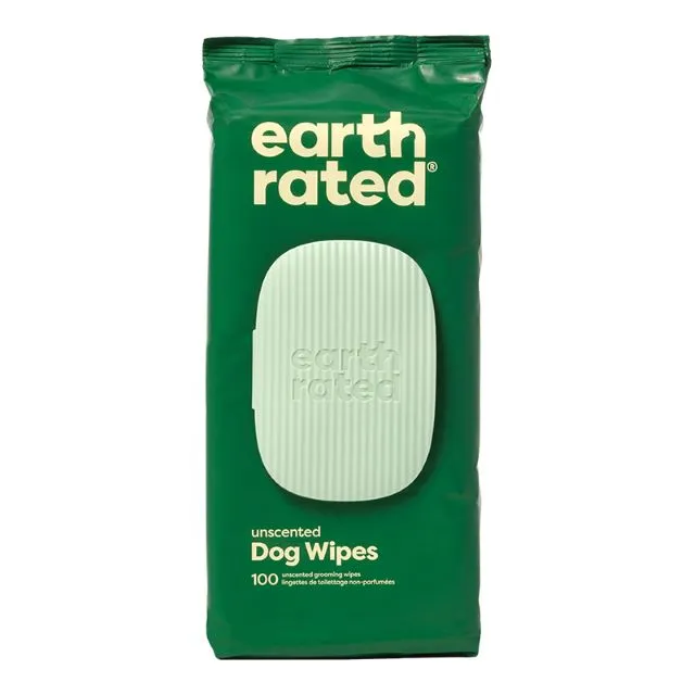 Earth Rated Dog Grooming Wipes, Unscented 100pk