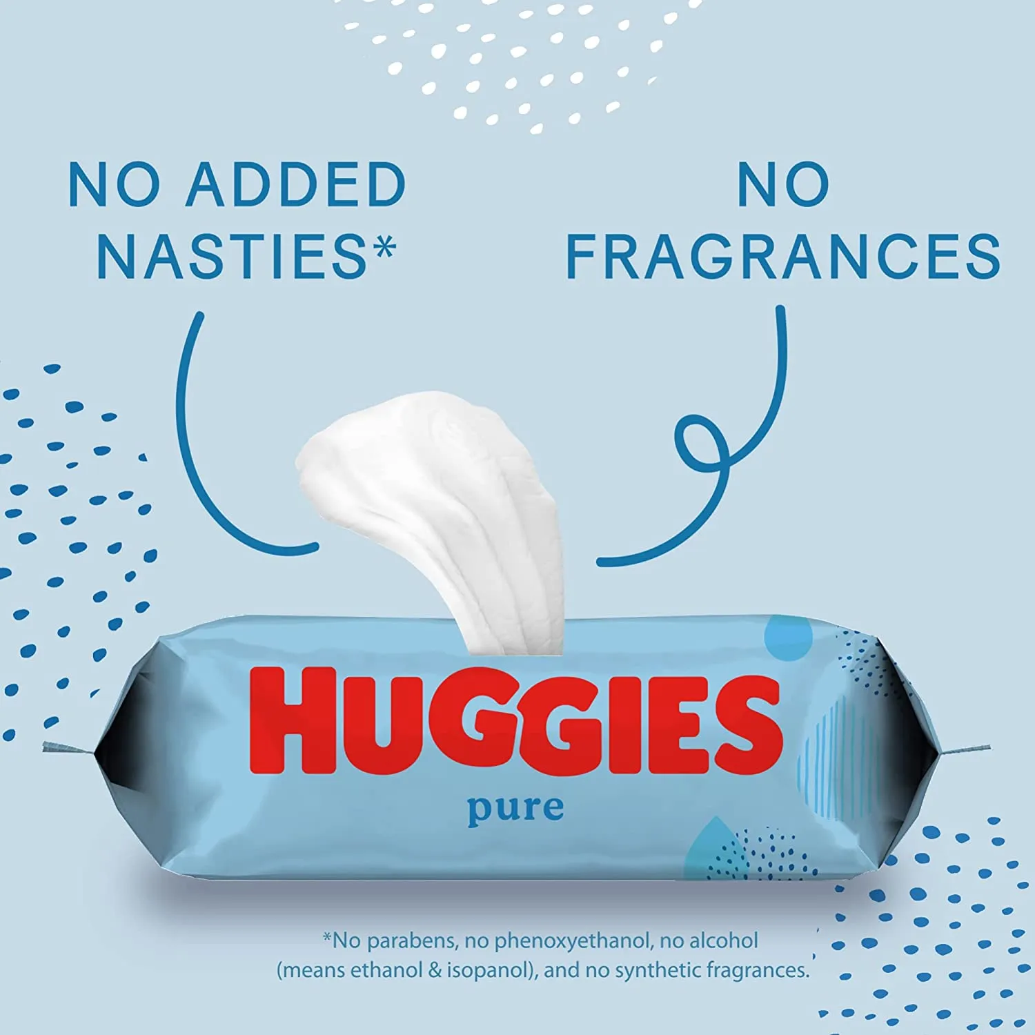 Huggies Pure Baby Wipes 56pcs