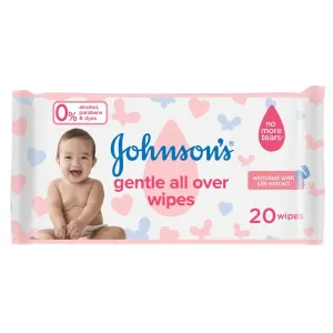 Johnson's Baby Wipes - Gentle All Over, Pack of 20 Wipes