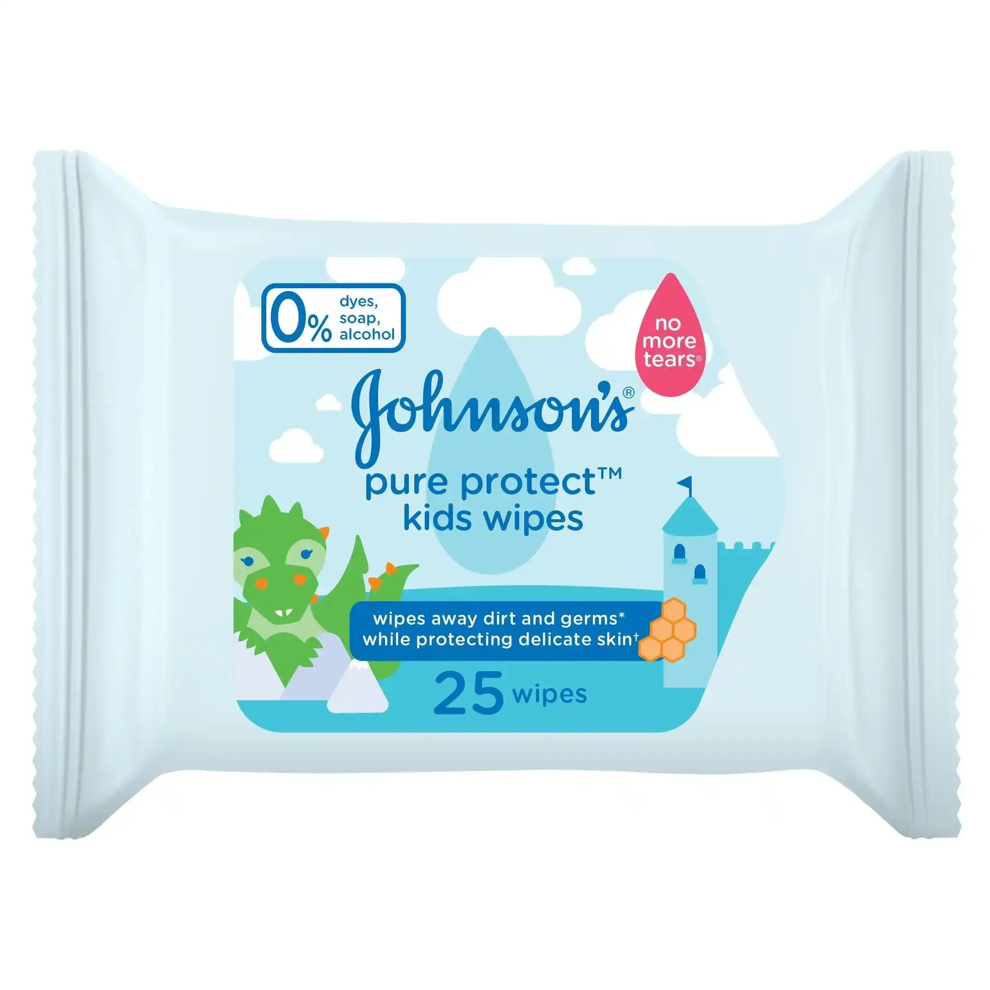 Johnson's Kids Pure Protect wipes - Pack of 25 Wipes