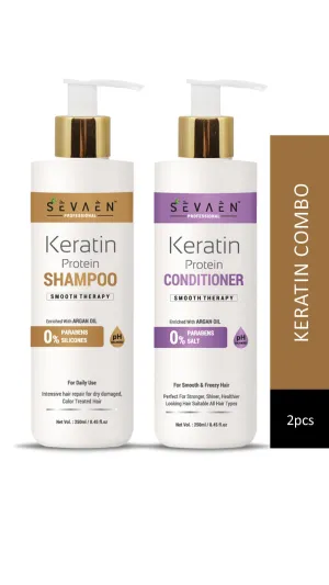 Keratin Smooth Daily Shampoo with Keratin Smooth Daily Conditioner (Pack Of 2) For man And Women