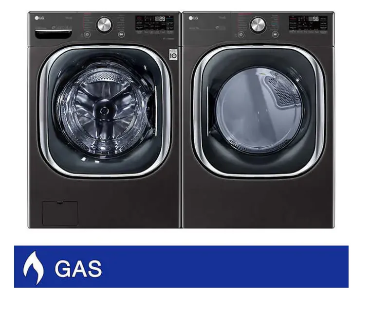 LG 5.0 cu. ft. Front Load Washer with TurboWash 360° and 7.4 cu. ft. GAS Dryer with Built-In Intelligence