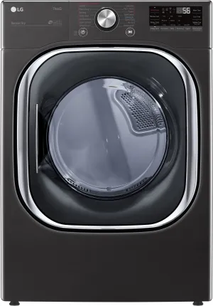 LG DLEX4500B 27 Inch Electric Smart Dryer with 7.4 cu. ft. Capacity, Dial-A-Cycle™, LoDecibel™ Operation, FlowSense™ Indicator, Smart Diagnosis™, 14 Dryer Programs, Sensor Dry, TurboSteam™, SteamSanitary™, and ENERGY STAR®: Black Steel