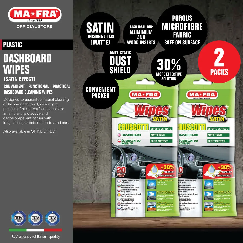 Mafra Dashboard Interior Wipes 20's (Satin finishing)