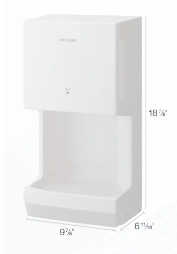 Mitsubishi® Jet Towel™ MINI Hand Dryer (White) JT-MC206GS-W-E High-Voltage Surface-Mounted