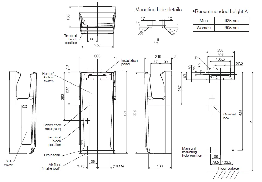 Mitsubishi® Jet Towel™ SLIM Hand Dryer (Dark Grey) JT-SB216JSH2-H-NE High-Voltage (9th Generation)