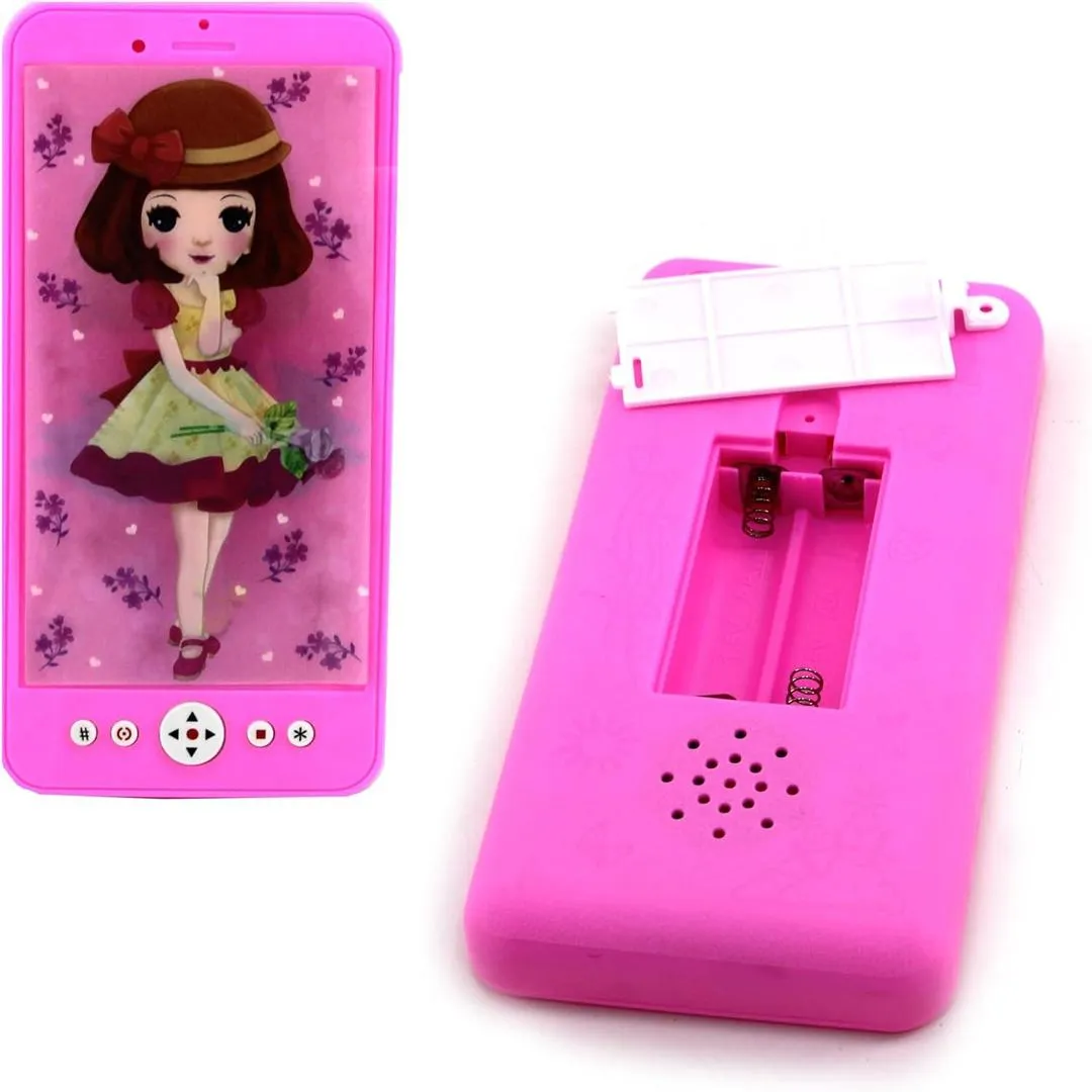 Mobile Phone Toy with Music for Kids Ages 3, Plastic - Pink