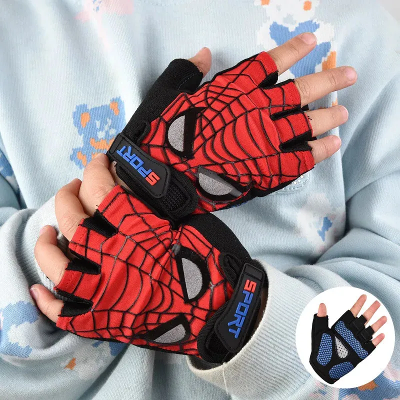 New Children Half Finger Gloves Breathable Cycling Gloves  Anti-sweat  Anti-shock Anti-slip wear-resistant Sports Bike Gloves