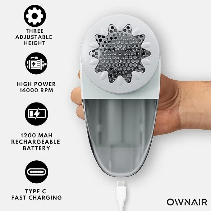 Ownair Turbo Rechargeable Lint Remover | Type-C Charging