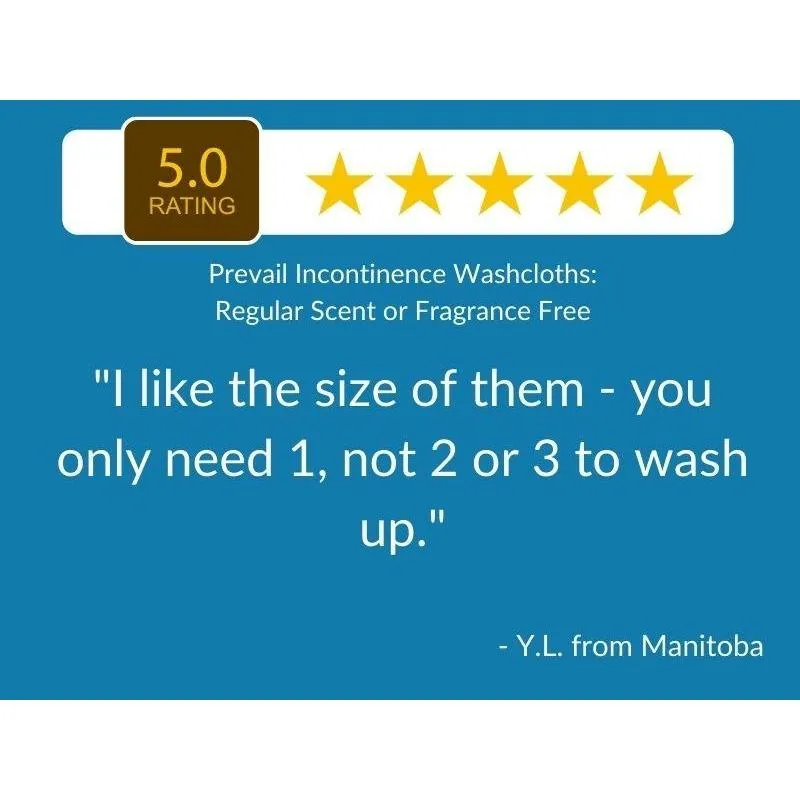 Prevail Incontinence Washcloths: Regular Scent or Fragrance Free