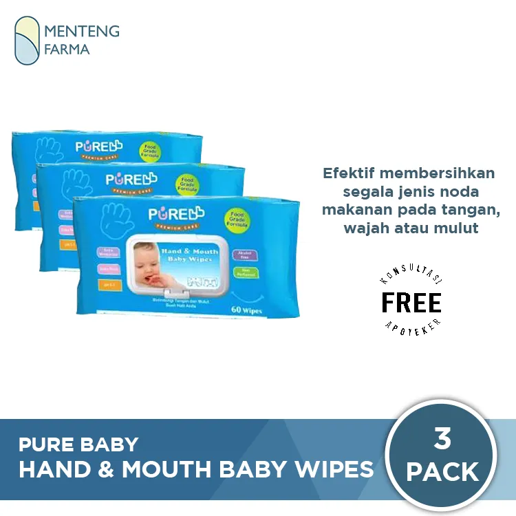 Pure Baby Combo Hand and Mouth Baby Wipes Aloe Vera - Tisu Basah Bayi