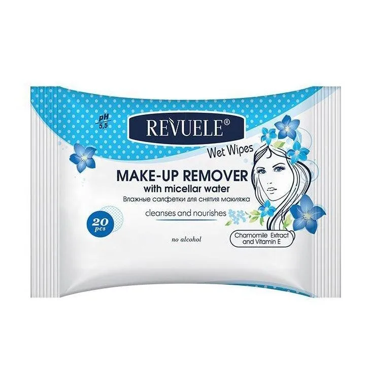 Revuele Wet Wipes Makeup Remover Hypoallergenic With Micellar Water