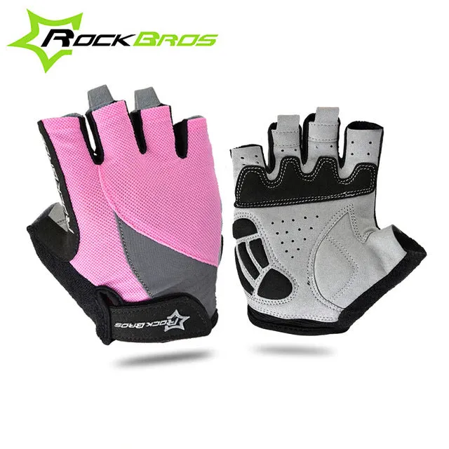 ROCKBROS Cycling Anti-slip Anti-sweat Men Women Half Finger Gloves Breathable Anti-shock Sports Gloves MTB Bike Bicycle Glove