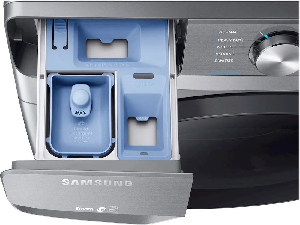 Samsung - 4.5 Cu. Ft. 10-Cycle High-Efficiency Front-Loading Washer with Steam - Platinum