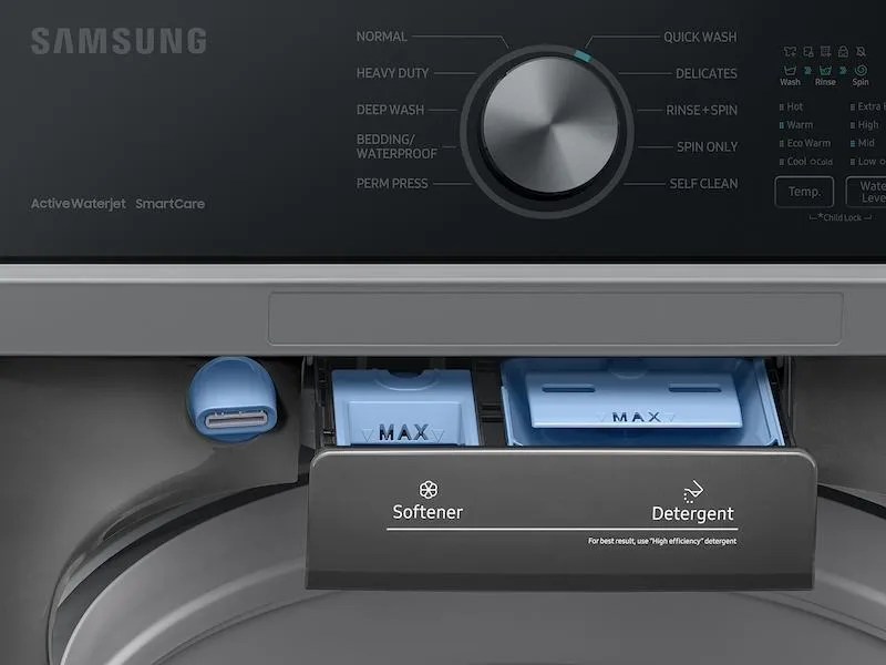 Samsung WA44A3405AP 4.4 cu. ft. Top Load Washer with ActiveWave™ Agitator and Active WaterJet in Platinum