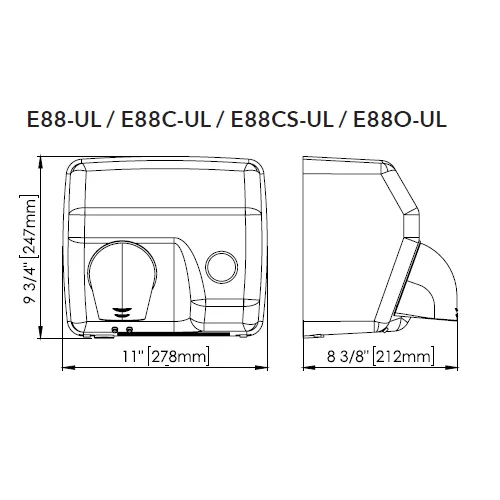 Saniflow® E88O-UL PUSH-BUTTON Hand Dryer - Steel Cover with Gold Plated Finish