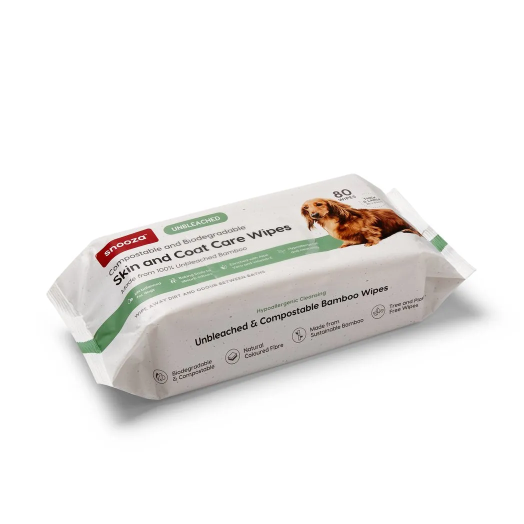 Snooza Skin and Coat Care Pet Wipes Unbleached