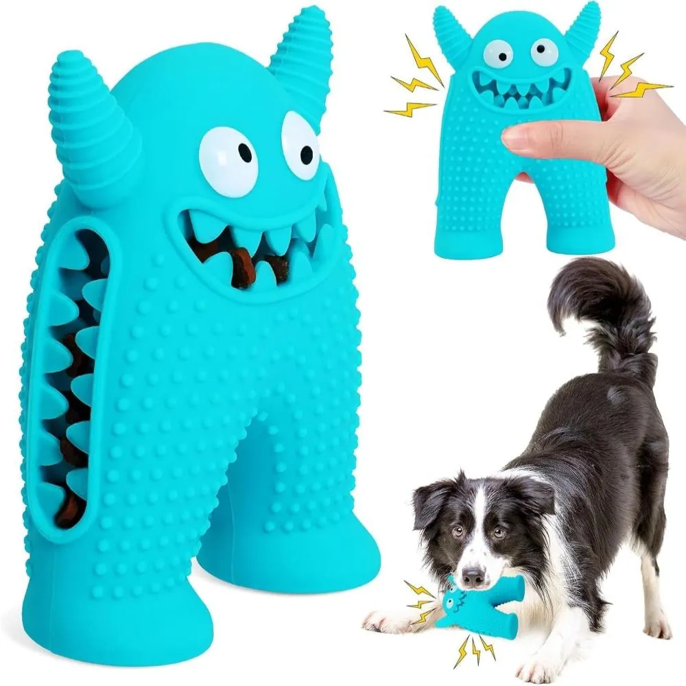 Squeaky Durable Natural Rubber Teeth Cleaning Dog Chew Toy For Aggressive Chewers