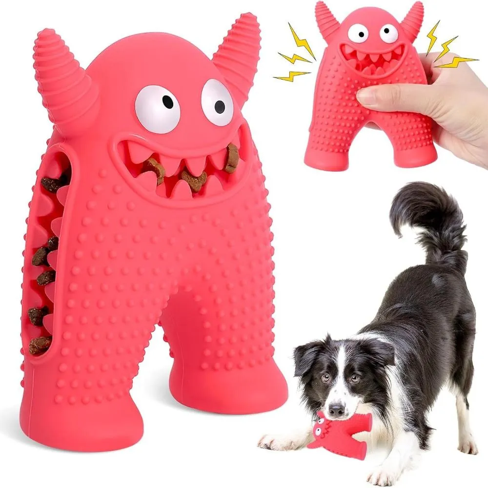 Squeaky Durable Natural Rubber Teeth Cleaning Dog Chew Toy For Aggressive Chewers