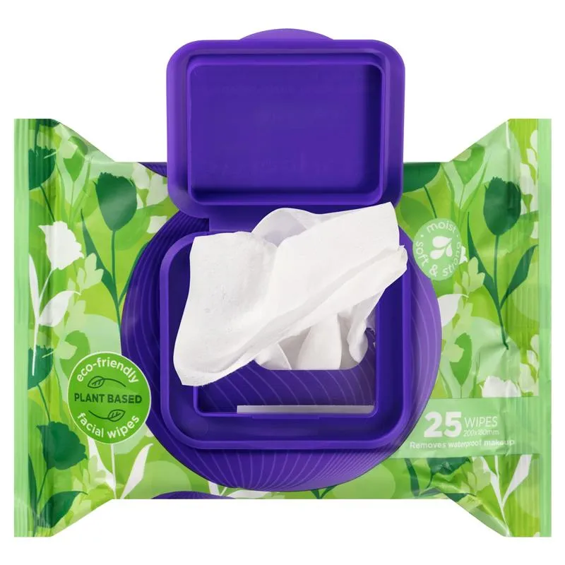 Swisspers Eco Facial Wipes Aloe Vera 2X25 Twin Pack