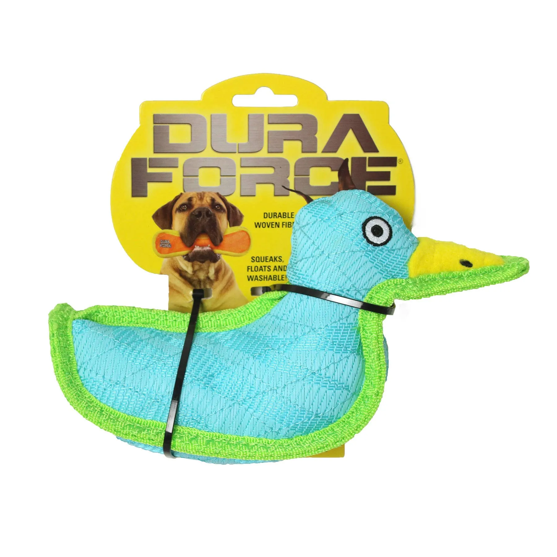 Tuffy Dog Toys - VIP Products - DuraForce Duck Tiger - Blue, Durable, Squeaky Dog Toy