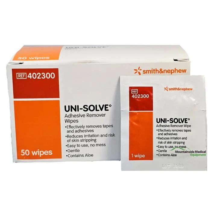 Uni-Solve Adhesive Remover Skin Wipes, 50/box