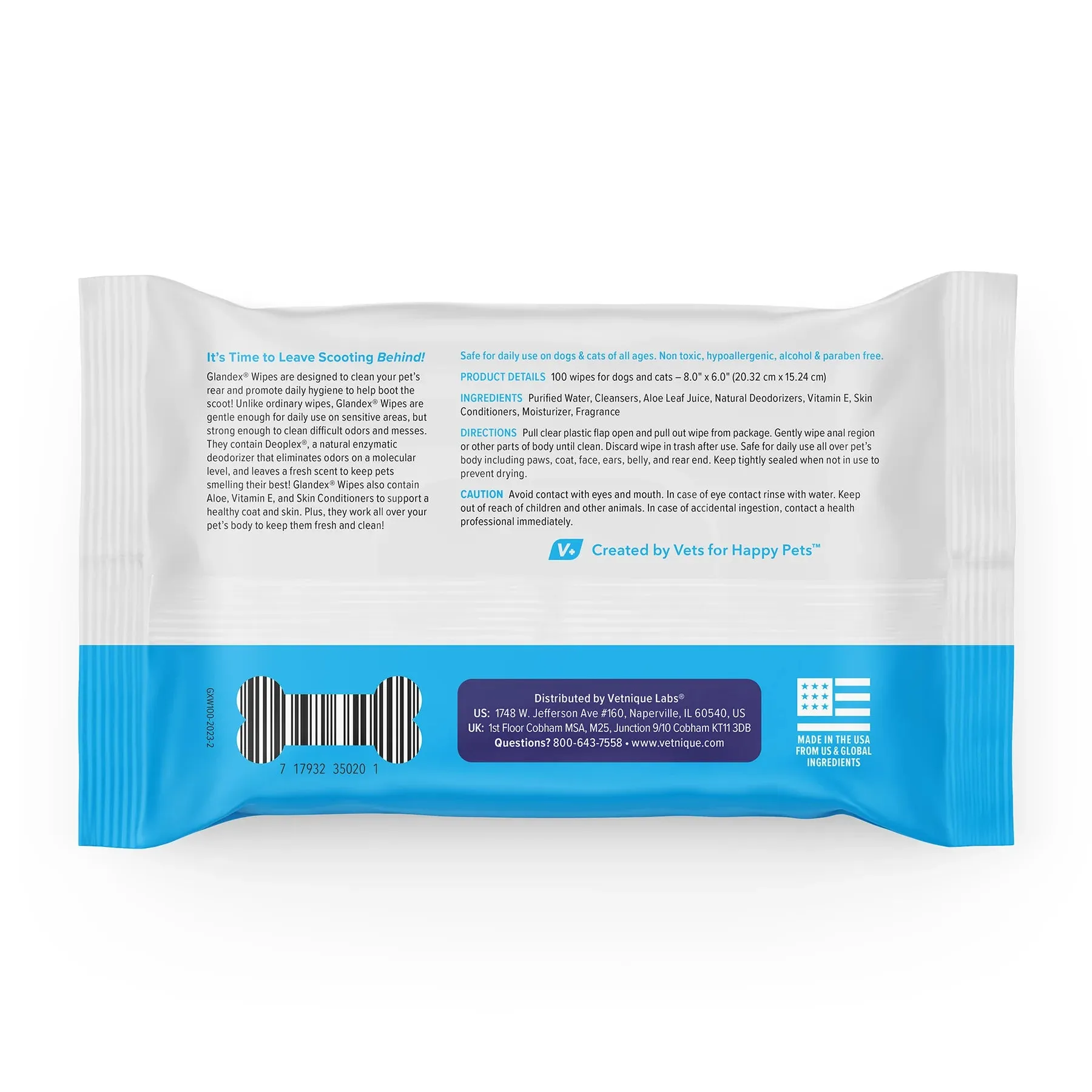 Vetnique Labs Glandex Anal Gland Hygienic Pet Wipes