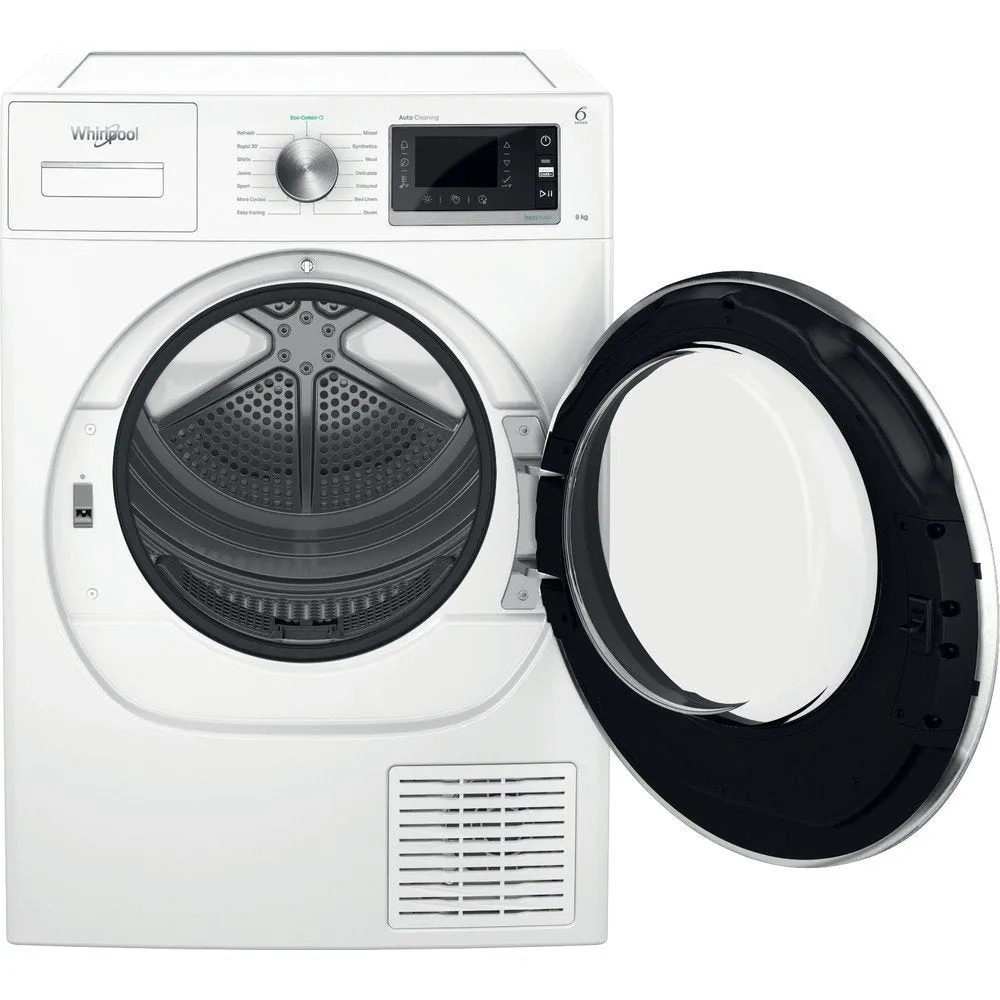 Whirlpool W6D94WRUK 9Kg Freestanding Heat Pump Tumble Dryer, 59.7cm Wide - White