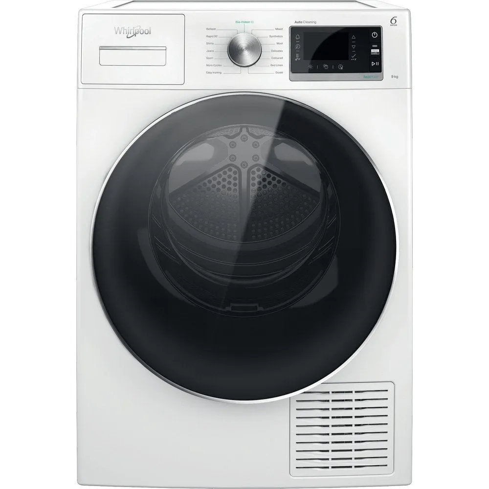 Whirlpool W6D94WRUK 9Kg Freestanding Heat Pump Tumble Dryer, 59.7cm Wide - White