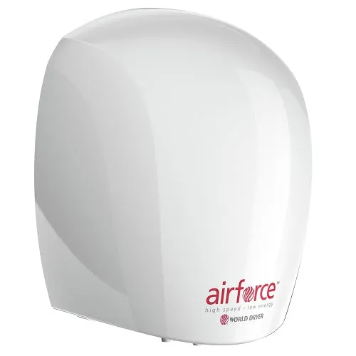 WORLD DRYER® J4-974A3 Airforce™ Hand Dryer - White Epoxy on Aluminum Automatic Surface-Mounted High Speed (208V-240V)