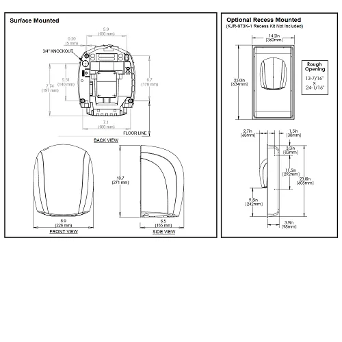 WORLD DRYER® J4-974A3 Airforce™ Hand Dryer - White Epoxy on Aluminum Automatic Surface-Mounted High Speed (208V-240V)