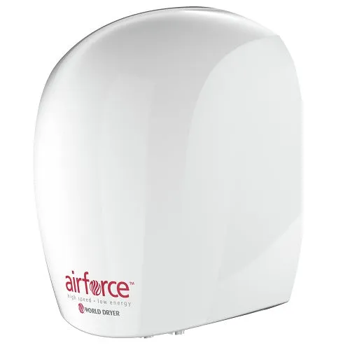 WORLD DRYER® J4-974A3 Airforce™ Hand Dryer - White Epoxy on Aluminum Automatic Surface-Mounted High Speed (208V-240V)